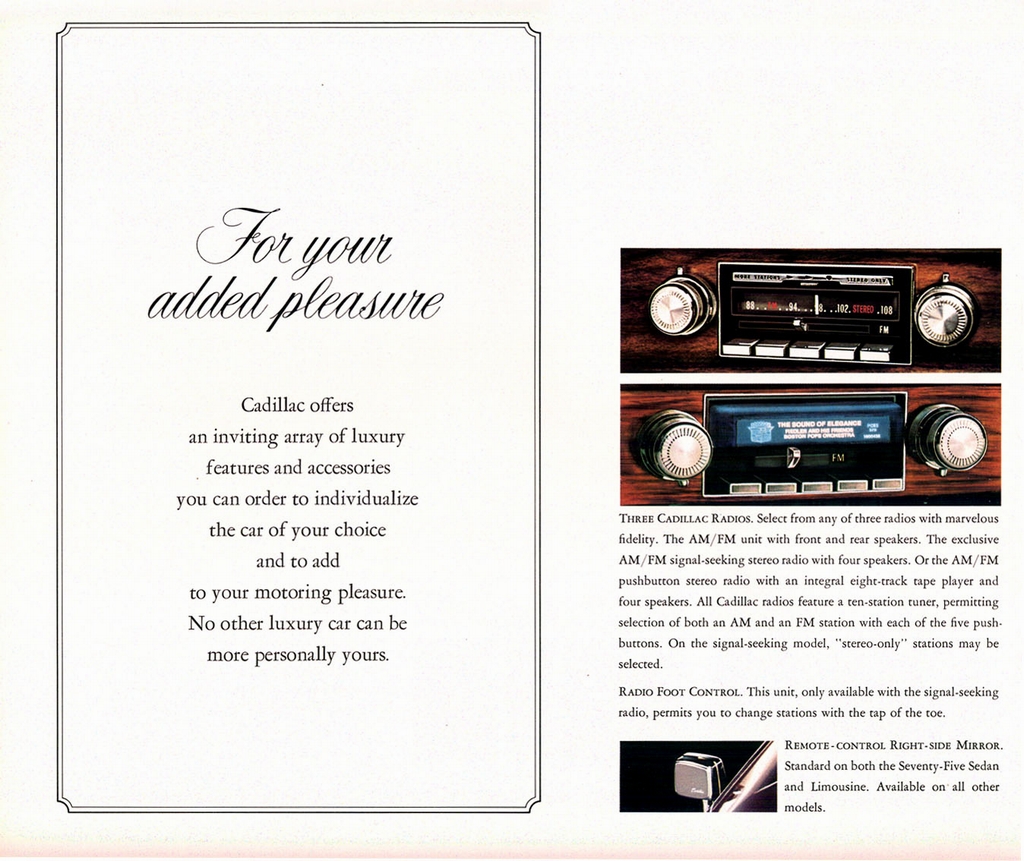 1972 Cadillac Prestige Brochure Page 8